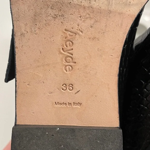 Aeyde Sunny Croc Leather Mary Jane Ballet Flats - Sz 36 - Picture 6 of 11